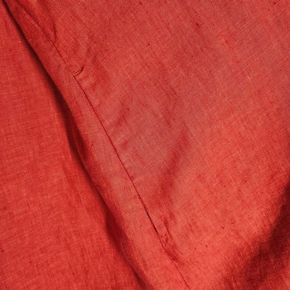 Coldwater‎ Creek Linen Wing Collar Jacket 16 Orange Open Front Lagenlook - Picture 5 of 10